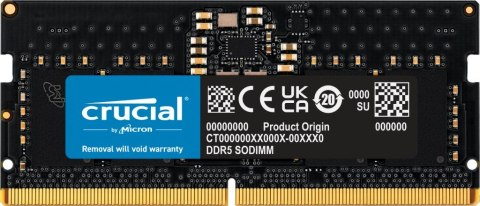 Crucial 8GB (1x8GB) DDR5-5600 CL 46 SO-DIMM RAM Notebook Speicher moduł pamięci 5600 MHz Korekcja ECC Crucial 8GB (1x8GB) DDR5-5600 CL 46 SO-DIMM RAM Notebook Speicher moduł pamięci 5600 MHz Korekcja ECC