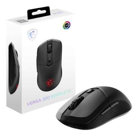 MSI VERSA 300 myszka Gaming Po prawej stronie RF Wireless + Bluetooth + USB Type-C Optyczny 8000 DPI MSI VERSA 300 myszka Gaming Po prawej stronie RF Wireless + Bluetooth + USB Type-C Optyczny 8000 DPI