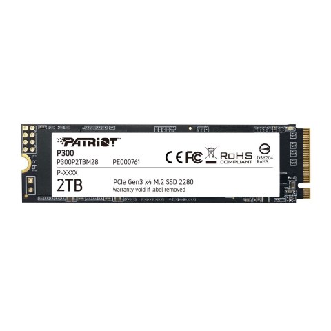 Dysk SSD Patriot P300 2TB M2 2280 PCI-Ex4 Gen3 NvME Dysk SSD Patriot P300 2TB M2 2280 PCI-Ex4 Gen3 NvME