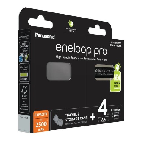 PANASONIC ENELOOP PRO AA 2500mAh 4 szt + box PANASONIC ENELOOP PRO AA 2500mAh 4 szt + box