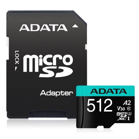 ADATA Premier Pro 512 GB UHS1 U3 V30 A2 + adapter ADATA Premier Pro 512 GB UHS1 U3 V30 A2 + adapter
