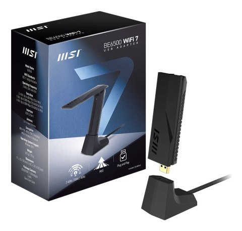 Karta sieciowa MSI GUBE65 WiFi 7 USB Adapter Karta sieciowa MSI GUBE65 WiFi 7 USB Adapter