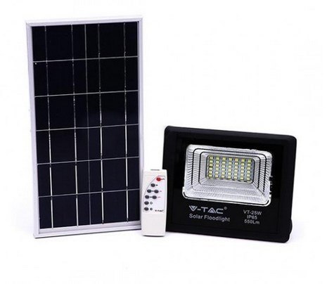 Projektor LED Solarny V-TAC 12W Czarny IP65, Pilot, Timer VT-25W 4000K 550lm Projektor LED Solarny V-TAC 12W Czarny IP65, Pilot, Timer VT-25W 4000K 550lm