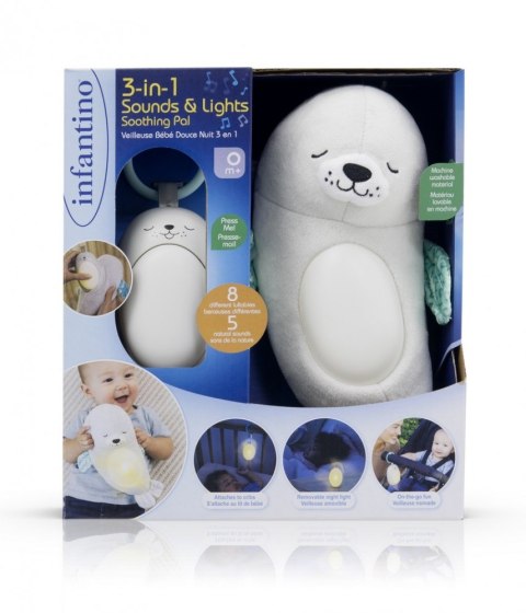 Lampka nocna Infantino 3w1 - Foka Lampka nocna Infantino 3w1 - Foka