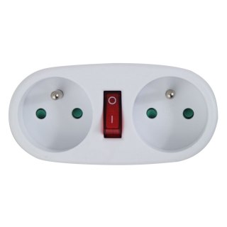 ESPERANZA ROZGAŁĘŹNIK ELEKTRYCZNY 2 GNIAZDA Z WYŁĄCZNIKIEM BIAŁY ELK306W