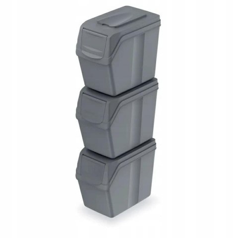 KEDEN KOSZ NA ŚMIECI SORTIBOX 20L SET 3 - SZARY KAMIENNY KEDEN KOSZ NA ŚMIECI SORTIBOX 20L SET 3 - SZARY KAMIENNY