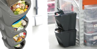 Kosz na śmieci Sortibox 25L set 4 - kamienny szary szeroki