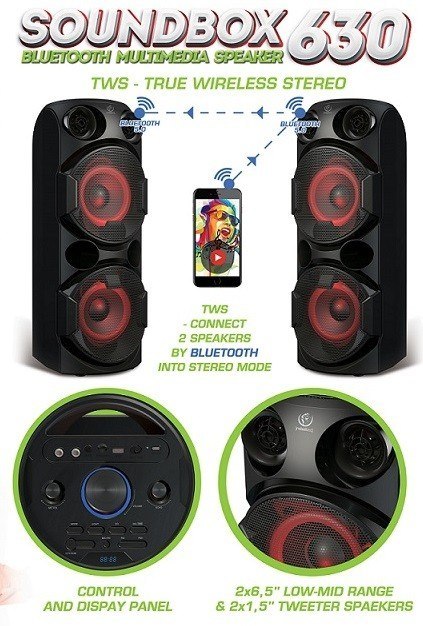 Głośnik Bluetooth karaoke SoundBox 630 Głośnik Bluetooth karaoke SoundBox 630