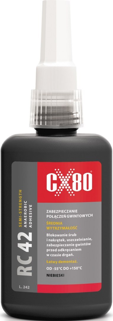KLEJ ANAEROBOWY RC-42 DO GWINTÓW ŚRUB ŚREDNI 50ML KLEJ ANAEROBOWY RC-42 DO GWINTÓW ŚRUB ŚREDNI 50ML