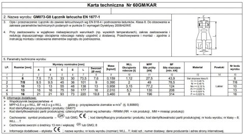 ŁĄCZNIK ŁAŃCUCHA GM073-G8 6 ŁĄCZNIK ŁAŃCUCHA GM073-G8 6