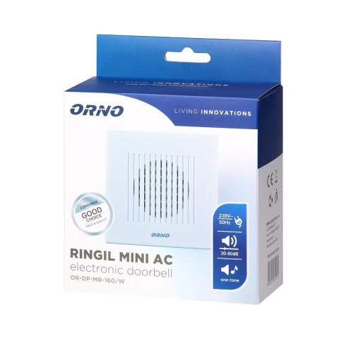 DZWONEK ELEKTRONICZNY JEDNOTONOWY 230V BIAŁY RINGIL MINI DZWONEK ELEKTRONICZNY JEDNOTONOWY 230V BIAŁY RINGIL MINI