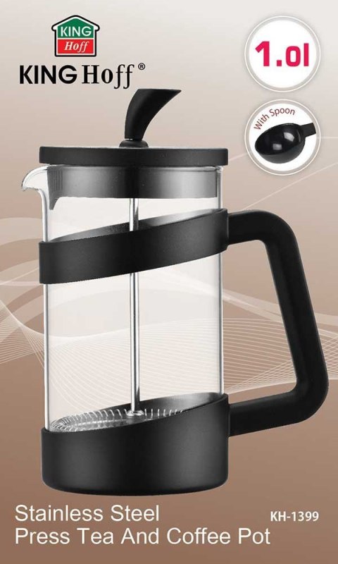 KINGHOFF ZAPARZACZ DO KAWY/HERBATY Z DOCISKIEM 1000ml KH-1399 KINGHOFF ZAPARZACZ DO KAWY/HERBATY Z DOCISKIEM 1000ml KH-1399