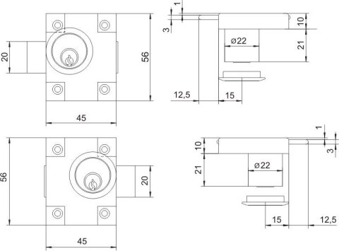 ZAMEK MEBLOWY ZMB-2 NIKLOWANY PRAWY ZAMEK MEBLOWY ZMB-2 NIKLOWANY PRAWY