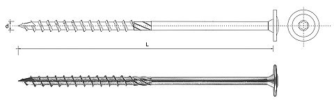 WKRĘT DO DREWNA Z KOŁNIERZEM NA TORX OCYNKOWANY 10*340MM T40 WKRĘT DO DREWNA Z KOŁNIERZEM NA TORX OCYNKOWANY 10*340MM T40