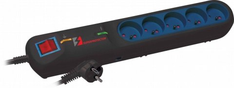 Listwa przeciwprzepięciowa LFT-2005, 3L EMI/RFI, 2.5m, czarna Listwa przeciwprzepięciowa LFT-2005, 3L EMI/RFI, 2.5m, czarna