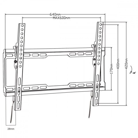 Uchwyt do TV 32-80'' 45kg MC-413 VESA 600x400 Uchwyt do TV 32-80'' 45kg MC-413 VESA 600x400