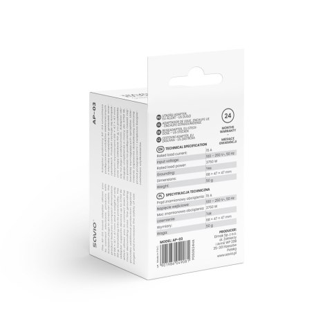 Adapter podróżny, gniazdo EU wtyk US AP-03 Adapter podróżny, gniazdo EU wtyk US AP-03