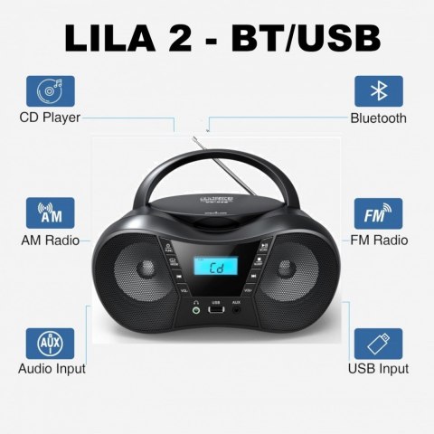 Radioodtwarzacz CD LILA2 USB/BT czarny Radioodtwarzacz CD LILA2 USB/BT czarny