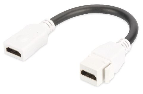 Moduł Keystone HDMI z kablem 12cm, łącznik do gniazd i pustych paneli, żeński/żeński, biały Moduł Keystone HDMI z kablem 12cm, łącznik do gniazd i pustych paneli, żeński/żeński, biały