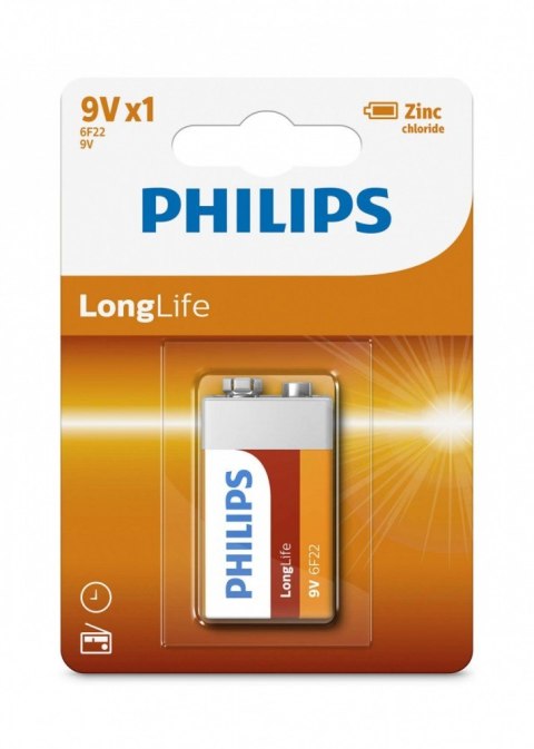 Bateria 6F22 9V LONGLIF E (1 SZT BLISTER) Bateria 6F22 9V LONGLIF E (1 SZT BLISTER)