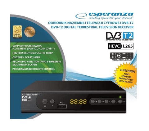 Tuner EV106P DVB-T/T2 H.265/HEVC Tuner EV106P DVB-T/T2 H.265/HEVC