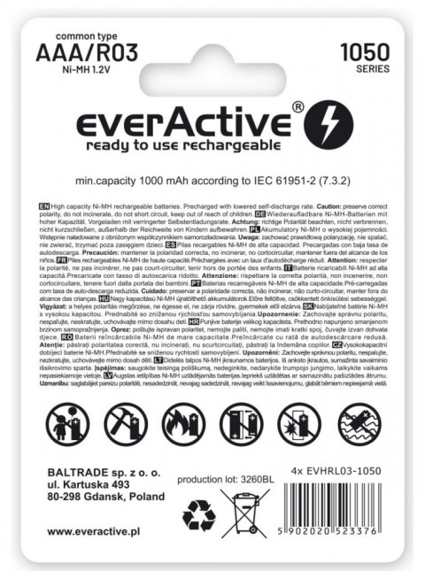 Akumulatory R03/AAA 550 mAH blister 4 szt. Infinity Line technologia ready to use Akumulatory R03/AAA 550 mAH blister 4 szt. Infinity Line technologia ready to use