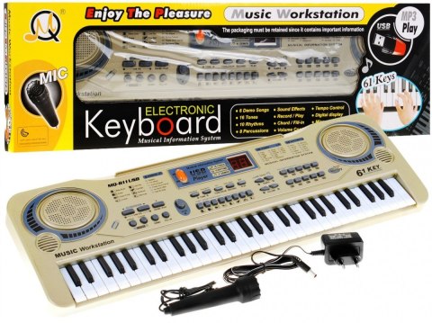 Beżowy Keyboard dla dzieci 5+ Mikrofon + Nagrywanie + USB MP3 - model nr 811 Beżowy Keyboard dla dzieci 5+ Mikrofon + Nagrywanie + USB MP3 - model nr 811