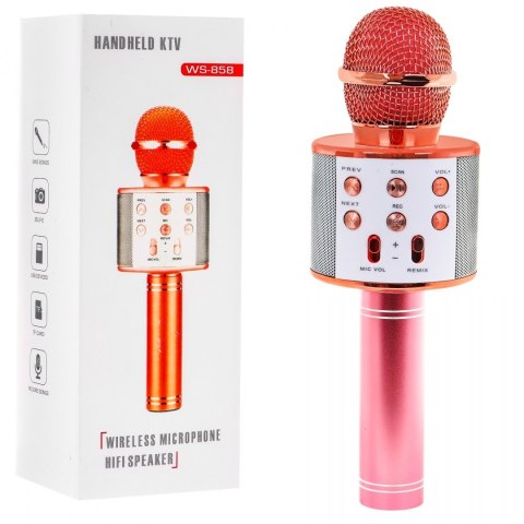 Mikrofon Karaoke Z Głośnikiem Różowe Złoto Mikrofon Karaoke Z Głośnikiem Różowe Złoto