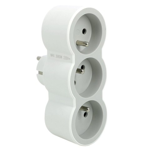 Rozgałęźnik 3x2P+Z B/S 049433 Rozgałęźnik 3x2P+Z B/S 049433