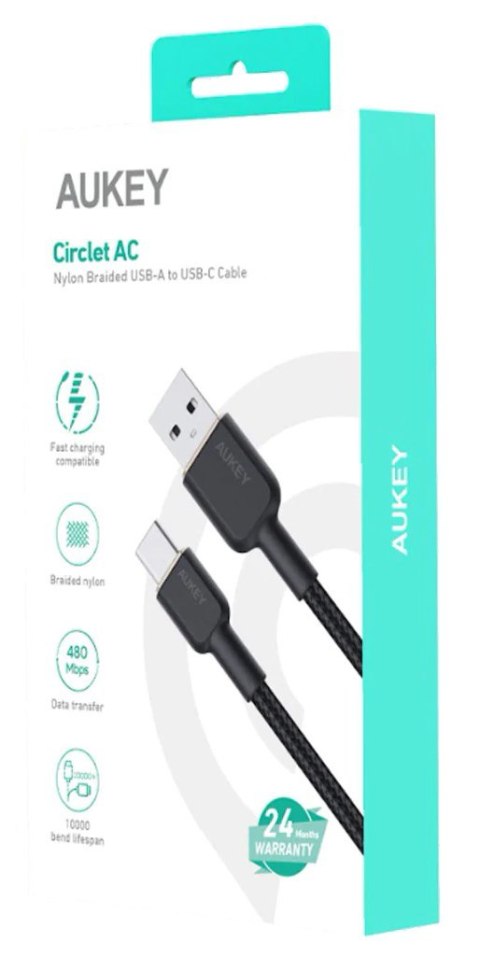 AUKEY CB-NAC2 KABEL USB-C QC PD 1.8M 3A 60W NYLON AUKEY CB-NAC2 KABEL USB-C QC PD 1.8M 3A 60W NYLON