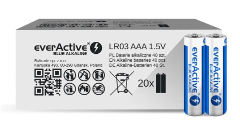 EVERACTIVE BATERIE ALKALICZNE AAA/LR03 LIMITED BLUE ALKALINE - 40 SZTUK ALEV03S2BK EVERACTIVE BATERIE ALKALICZNE AAA/LR03 LIMITED BLUE ALKALINE - 40 SZTUK ALEV03S2BK