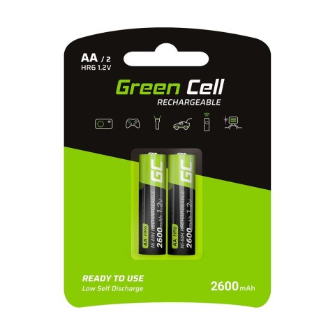 GREEN CELL AKUMULATORKI PALUSZKI 2X AA R6 2600MAH GREEN CELL AKUMULATORKI PALUSZKI 2X AA R6 2600MAH