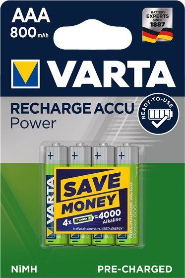 Zestaw akumulatorków AAA VARTA Ready2Use 56703101404 (800mAh ; Ni-MH) Zestaw akumulatorków AAA VARTA Ready2Use 56703101404 (800mAh ; Ni-MH)