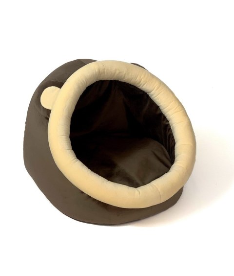 GO GIFT Budka z uszami dla kota - brązowo-kremowy - 40x45x34 cm GO GIFT Budka z uszami dla kota - brązowo-kremowy - 40x45x34 cm