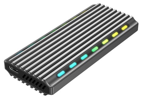 GEMBIRD OBUDOWA USB 3.1 NA DYSK M.2 NVME, RGB, ALUMINIOWA GEMBIRD OBUDOWA USB 3.1 NA DYSK M.2 NVME, RGB, ALUMINIOWA