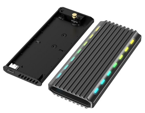GEMBIRD OBUDOWA USB 3.1 NA DYSK M.2 NVME, RGB, ALUMINIOWA GEMBIRD OBUDOWA USB 3.1 NA DYSK M.2 NVME, RGB, ALUMINIOWA