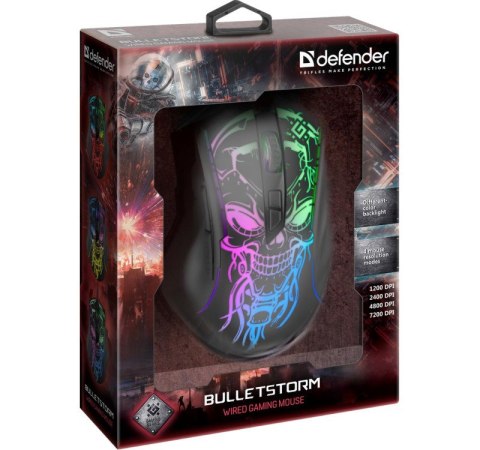 DEFENDER MYSZ PRZEWODOWA GAMINGOWA BULLETSTORM GM-928 OPTIC 7200 DPI 7P 52928 DEFENDER MYSZ PRZEWODOWA GAMINGOWA BULLETSTORM GM-928 OPTIC 7200 DPI 7P 52928