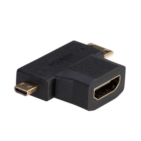 Adapter Akyga AK-AD-23 (HDMI F - Micro HDMI, Mini HDMI M; kolor czarny) Adapter Akyga AK-AD-23 (HDMI F - Micro HDMI, Mini HDMI M; kolor czarny)
