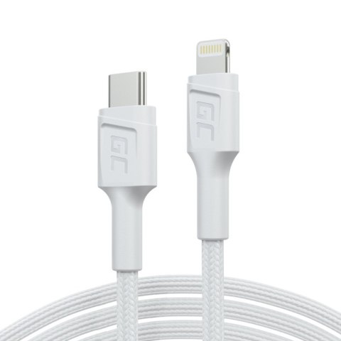 GREEN CELL KABEL KABGC07W GC POWER STREAM USB-C - LIGHTNING 100CM (MFI CERTIFIED) BIAŁY GREEN CELL KABEL KABGC07W GC POWER STREAM USB-C - LIGHTNING 100CM (MFI CERTIFIED) BIAŁY