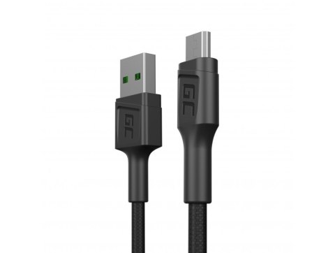 GREEN CELL KABEL KABGC23 GC POWERSTREAM USB-A - MICRO USB 30CM, SZYBKIE ŁADOWANIE ULTRA CHARGE, QC 3.0 GREEN CELL KABEL KABGC23 GC POWERSTREAM USB-A - MICRO USB 30CM, SZYBKIE ŁADOWANIE ULTRA CHARGE, QC 3.0