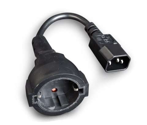 Adapter GEMBIRD PC-SFC14M-01 (C14 / IEC C14 / IEC 320 C14 M - Schuko, Shuko F; 0,15m; kolor czarny) Adapter GEMBIRD PC-SFC14M-01 (C14 / IEC C14 / IEC 320 C14 M - Schuko, Shuko F; 0,15m; kolor czarny)