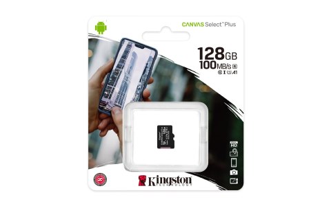 Karta pamięci Kingston Canvas Select Plus SDCS2/128GBSP (128GB; Class 10, Class A1; Karta pamięci) Karta pamięci Kingston Canvas Select Plus SDCS2/128GBSP (128GB; Class 10, Class A1; Karta pamięci)