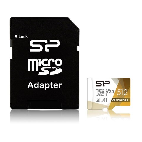 Karta pamięci Silicon Power microSDXC Superior Pro 512GB V30 UHS-1 U3 A1 + ADAPTER microSD-SD Karta pamięci Silicon Power microSDXC Superior Pro 512GB V30 UHS-1 U3 A1 + ADAPTER microSD-SD