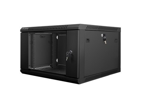 Szafa instalacyjna wisząca 19'' 6U 600X600mm czarna (drzwi szklane) Szafa instalacyjna wisząca 19'' 6U 600X600mm czarna (drzwi szklane)