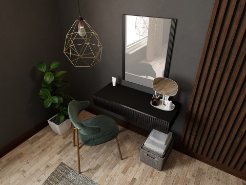 Toaletka z lustrem PAFOS 80x41,6x100 czarny mat Toaletka z lustrem PAFOS 80x41,6x100 czarny mat