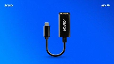 Adapter USB-C (M) - HDMI (F), 4K, 30Hz, plastik, AK-79 Adapter USB-C (M) - HDMI (F), 4K, 30Hz, plastik, AK-79