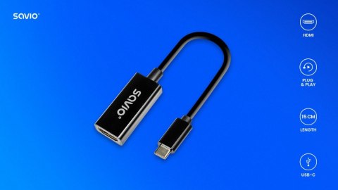 Adapter USB-C (M) - HDMI (F), 4K, 30Hz, plastik, AK-79 Adapter USB-C (M) - HDMI (F), 4K, 30Hz, plastik, AK-79