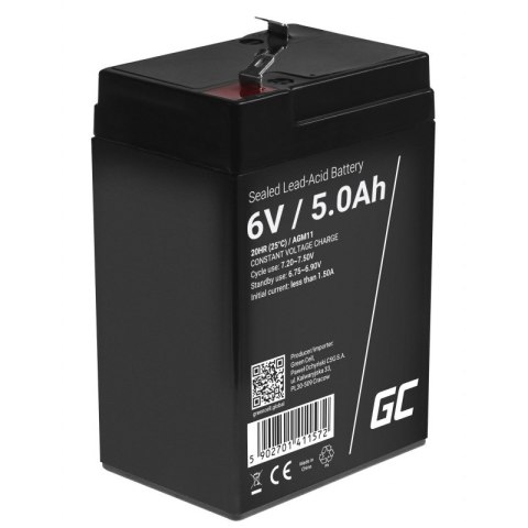 GREEN CELL AKUMULATOR ŻELOWY AGM11 6V 5AH GREEN CELL AKUMULATOR ŻELOWY AGM11 6V 5AH