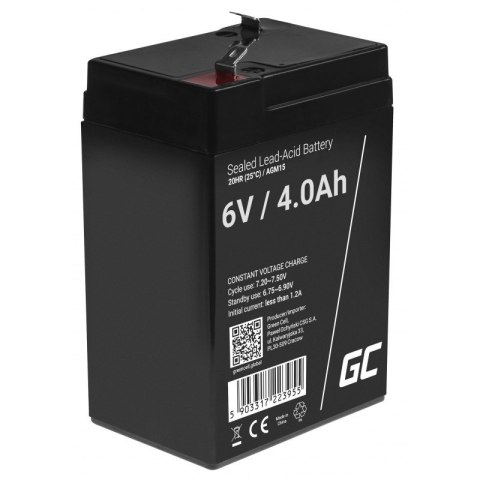 GREEN CELL AKUMULATOR ŻELOWY AGM15 6V 4AH GREEN CELL AKUMULATOR ŻELOWY AGM15 6V 4AH