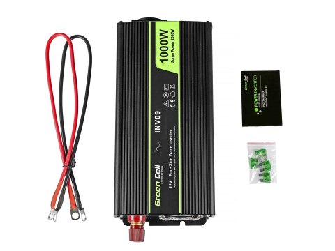 GREEN CELL PRZETWORNICA INV09 12V-230V 1000W/2000W CZYSTA SINUSOIDA GREEN CELL PRZETWORNICA INV09 12V-230V 1000W/2000W CZYSTA SINUSOIDA